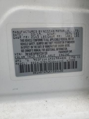 2019 NISSAN SENTRA S 3N1AB7AP6KY334130