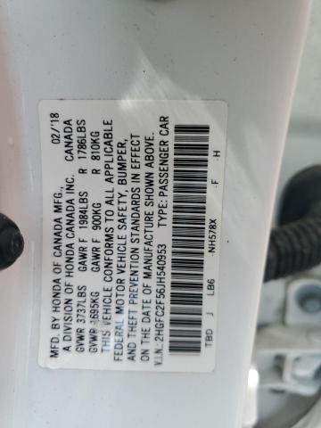 2018 HONDA CIVIC LX 2HGFC2F56JH540953