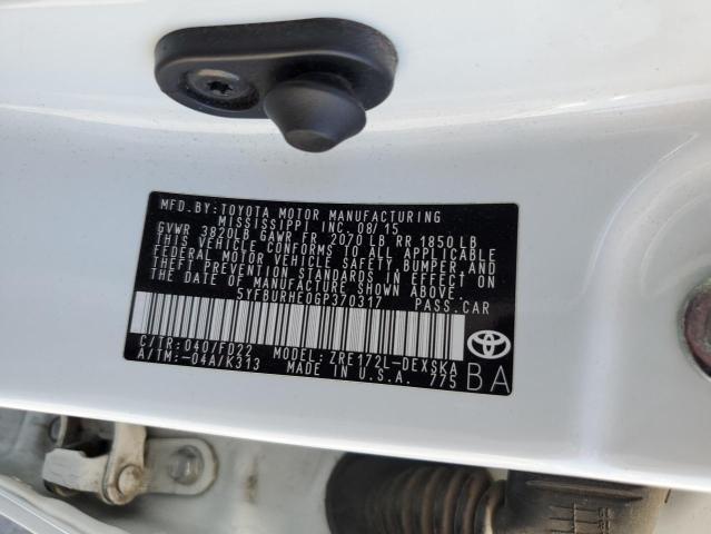 2016 TOYOTA COROLLA L - 5YFBURHE0GP370317