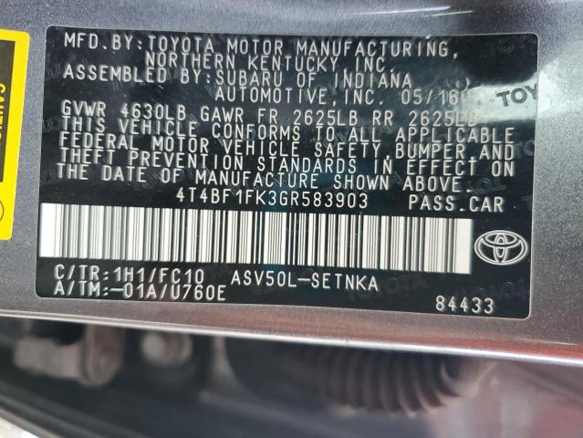 2016 TOYOTA CAMRY - 4T4BF1FK3GR583903