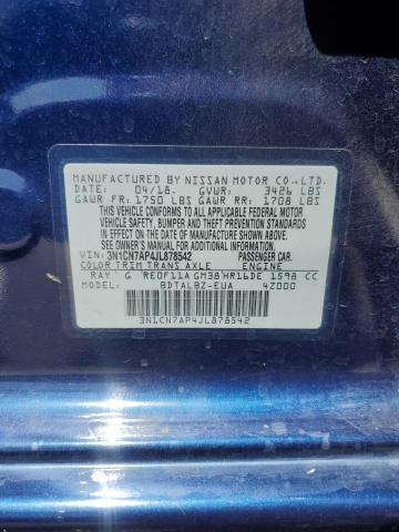 2018 NISSAN VERSA S - 3N1CN7AP4JL878542