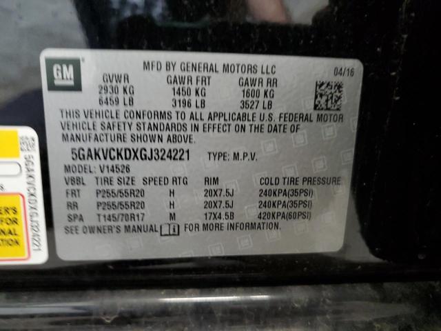2016 BUICK ENCLAVE 5GAKVCKDXGJ324221