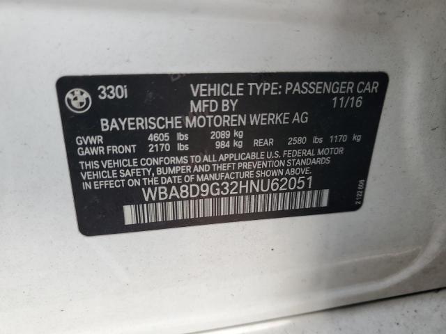 2017 BMW 330 XI WBA8D9G32HNU62051