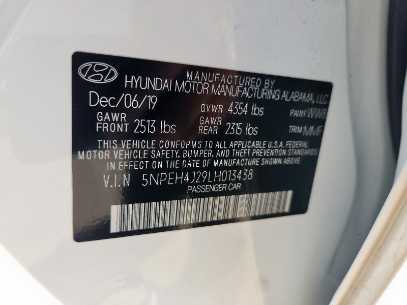 2020 HYUNDAI SONATA LIMITED 5NPEH4J29LH013438
