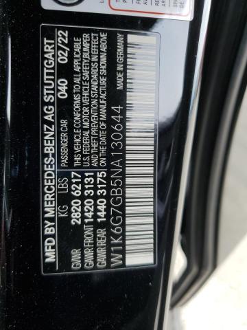 2022 MERCEDES-BENZ S 580 4MAT W1K6G7GB5NA130644