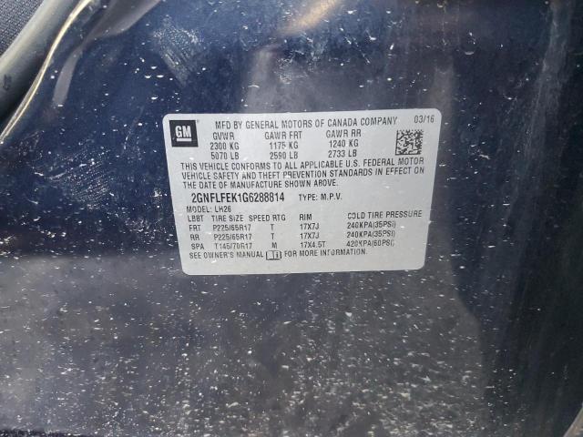 2016 CHEVROLET EQUINOX LT - 2GNFLFEK1G6288814