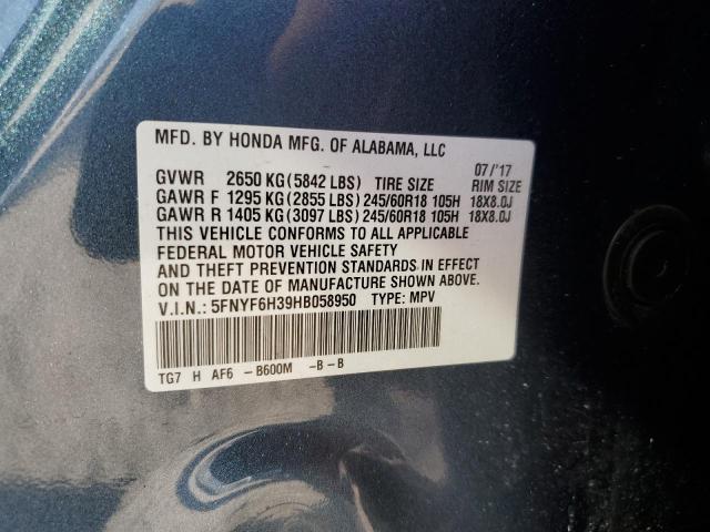 2017 HONDA PILOT EX 5FNYF6H39HB058950