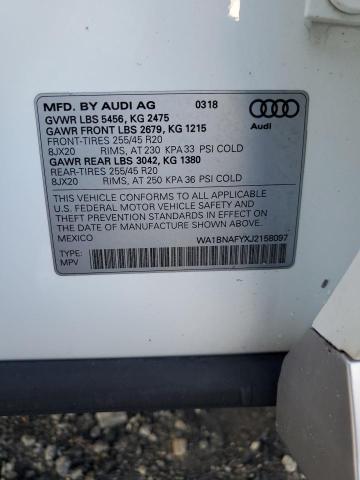 2018 AUDI Q5 PREMIUM WA1BNAFYXJ2158097