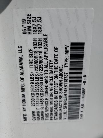 2019 HONDA ODYSSEY EXL 5FNRL6H74KB118737