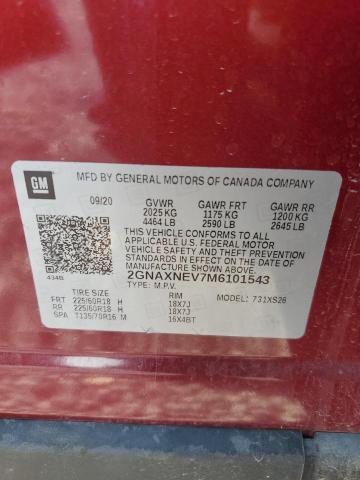 2021 CHEVROLET EQUINOX PR - 2GNAXNEV7M6101543