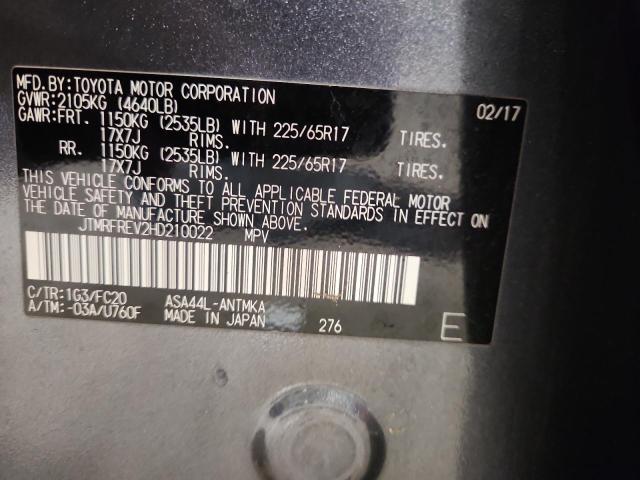 2017 TOYOTA RAV4 XLE - JTMRFREV2HD210022