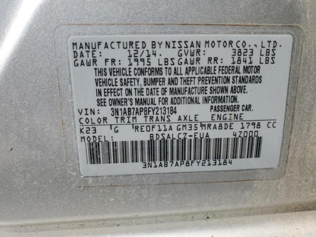 2015 NISSAN SENTRA S 3N1AB7AP8FY213184