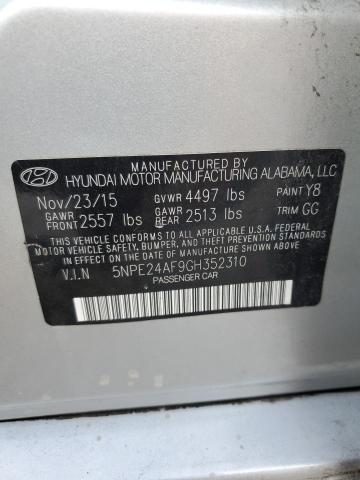 2016 HYUNDAI SONATA SE 5NPE24AF9GH352310