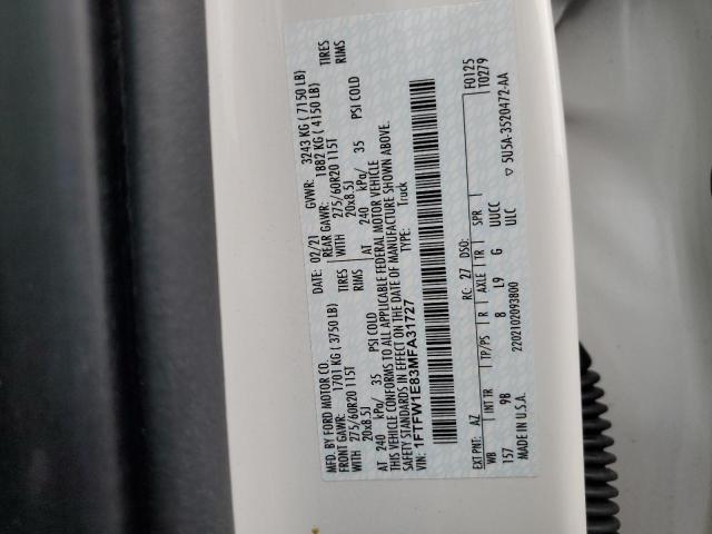 2021 FORD F150 SUPER 1FTFW1E83MFA31727