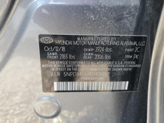 2019 HYUNDAI ELANTRA SEL 5NPD84LF7KH418997