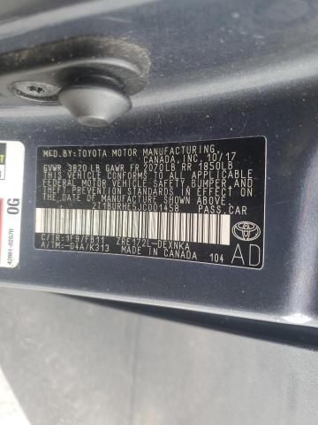2018 TOYOTA COROLLA L 2T1BURHE5JC001458