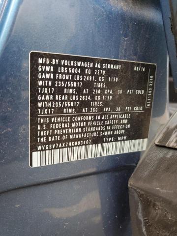 2017 VOLKSWAGEN TIGUAN WOL WVGSV7AX7HK003407