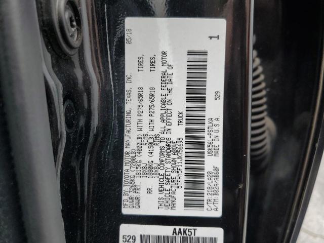 2018 TOYOTA TUNDRA CRE 5TFHY5F11JX756695