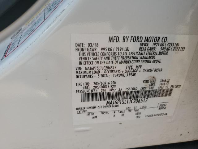 2018 FORD ECOSPORT S MAJ6P1SL1JC206517