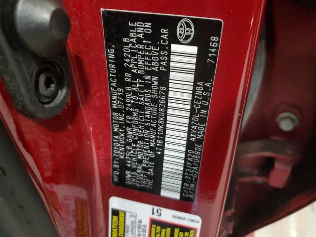 2019 TOYOTA CAMRY L 4T1B11HK8KU836678