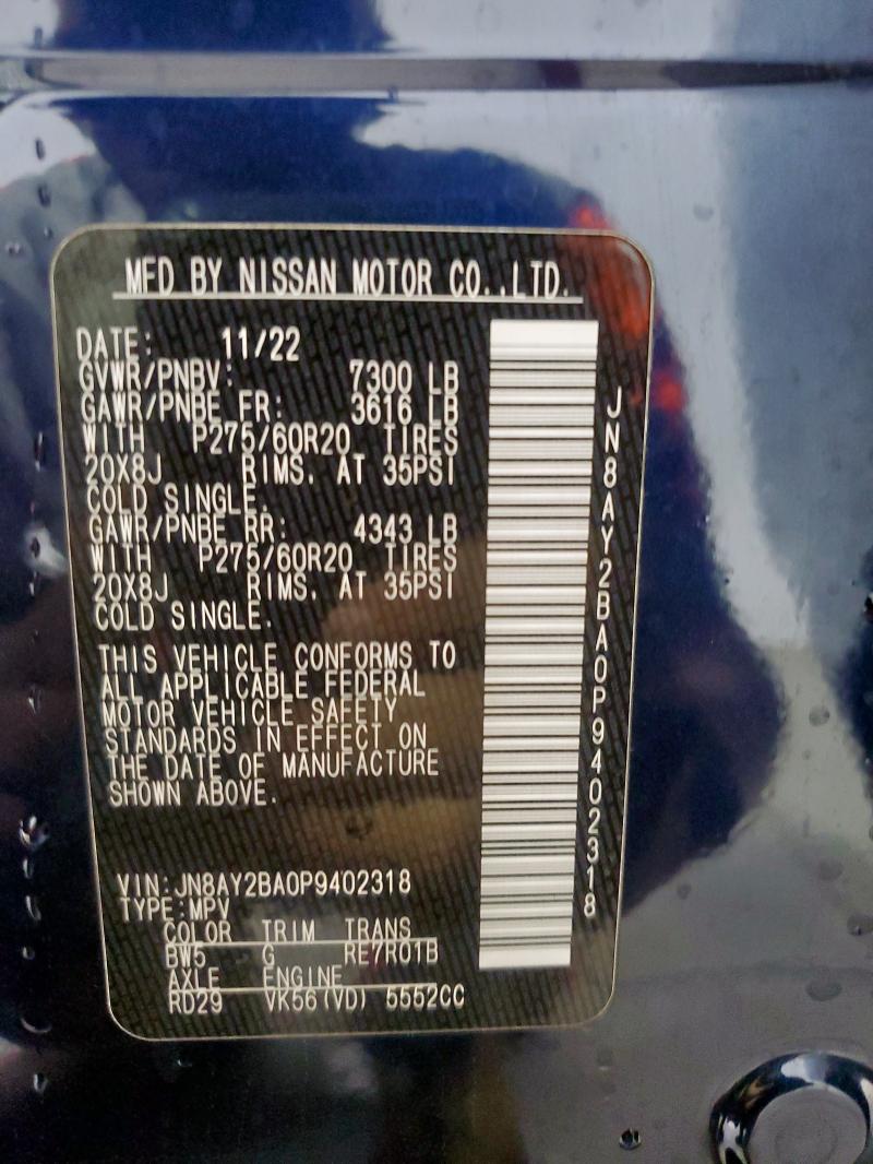 2023 NISSAN ARMADA SL JN8AY2BA0P9402318