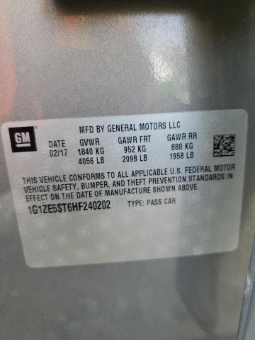 2017 CHEVROLET MALIBU LT 1G1ZE5ST6HF240202