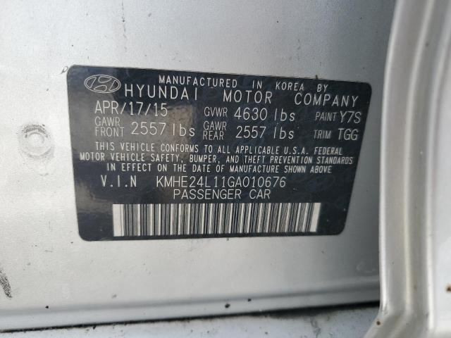 2016 HYUNDAI SONATA HYB KMHE24L11GA010676