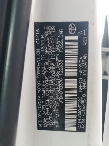 2016 TOYOTA PRIUS C JTDKDTB37G1122638