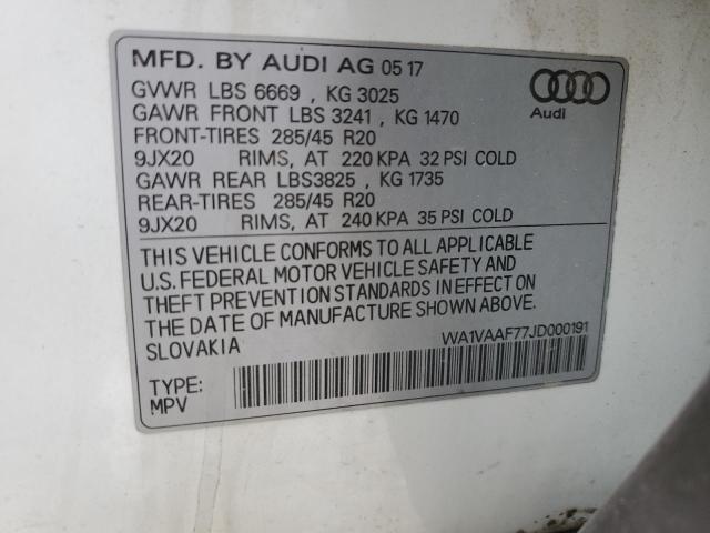 2018 AUDI Q7 PRESTIG WA1VAAF77JD000191