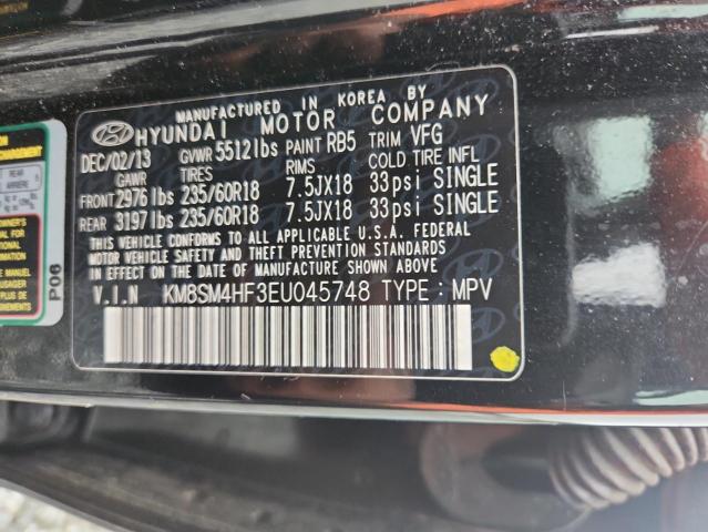 2014 HYUNDAI SANTA FE G - KM8SM4HF3EU045748