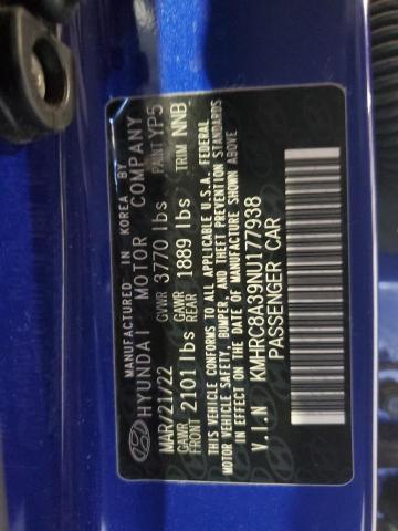 2022 HYUNDAI VENUE SEL KMHRC8A39NU177938