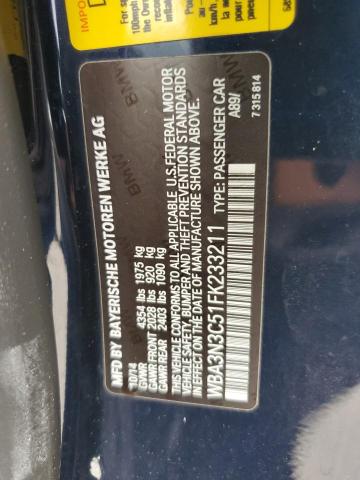 2015 BMW 428 I WBA3N3C51FK233211