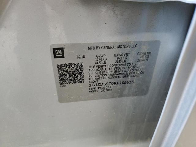 2019 CHEVROLET MALIBU  LT 1G1ZD5ST0KF105615