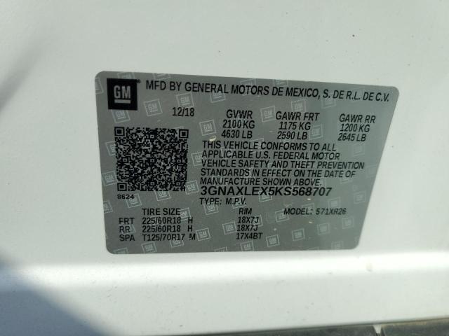 2019 CHEVROLET EQUINOX LT - 3GNAXLEX5KS568707