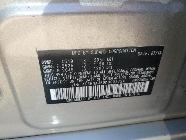 2019 SUBARU LEGACY 2.5I LIMITED 4S3BNAJ60K3002724