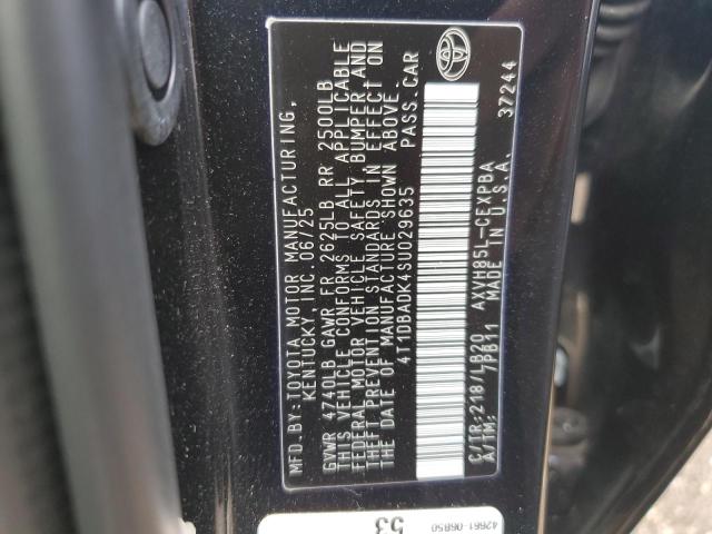 2025 TOYOTA CAMRY XSE 4T1DBADK4SU029635