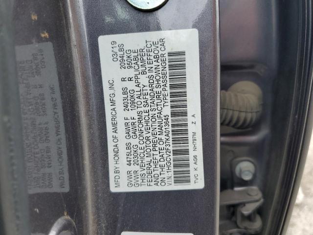 2019 HONDA ACCORD SPORT 1HGCV2F37KA013645