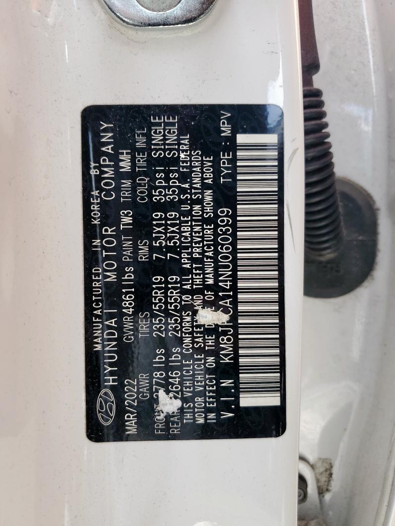 2022 HYUNDAI TUCSON SEL KM8JFCA14NU060399