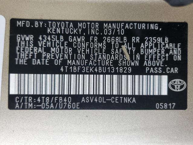 2011 TOYOTA CAMRY BASE #3315820357