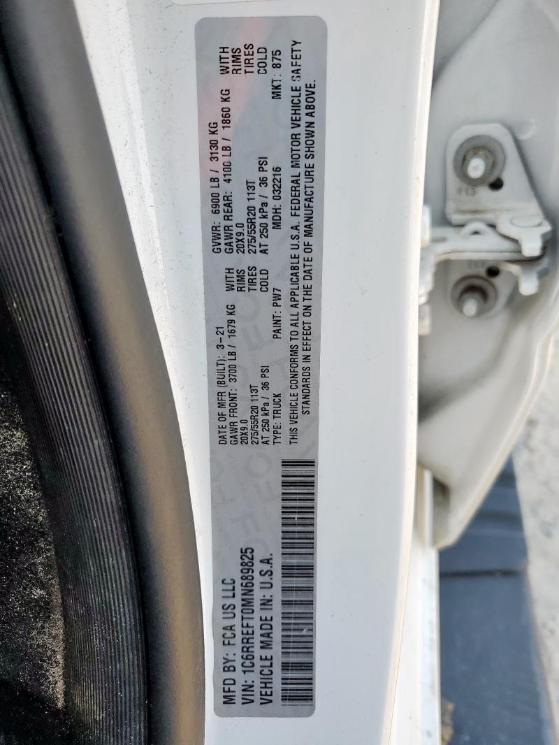 2021 RAM 1500 BIG H - 1C6RREFT0MN689825