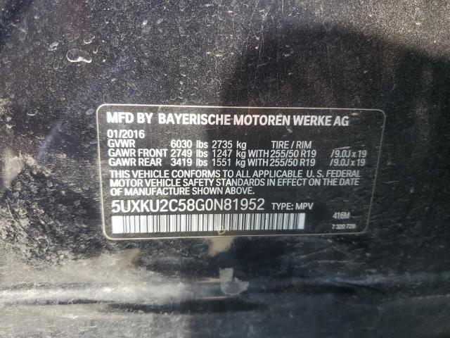 2016 BMW X6 XDRIVE35I 5UXKU2C58G0N81952