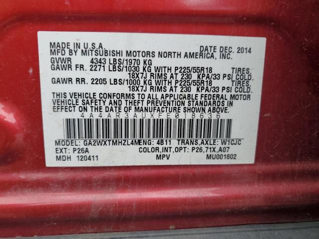 2015 MITSUBISHI OUTLANDER 4A4AR3AUXFE018636