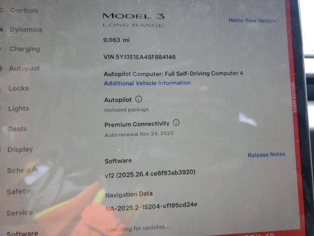 2025 TESLA MODEL 3 5YJ3E1EA4SF884146