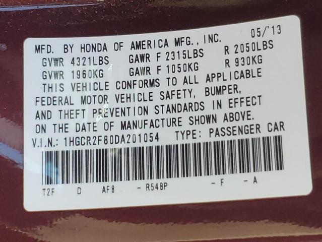 2013 HONDA ACCORD EXL - 1HGCR2F80DA201054