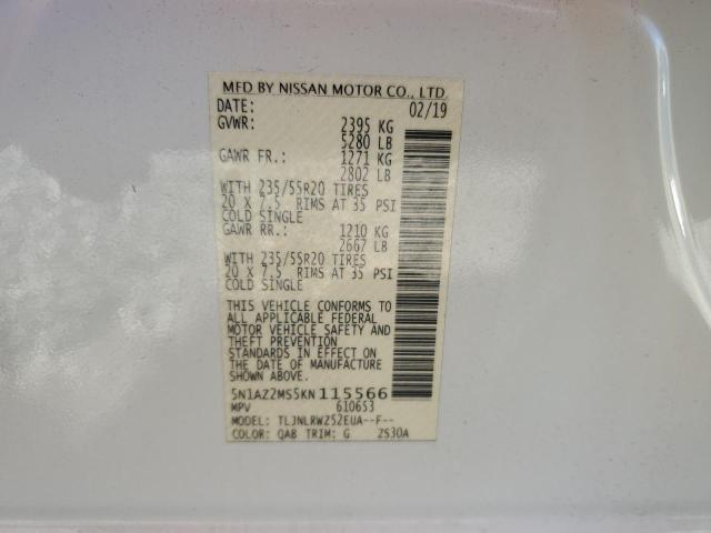2019 NISSAN MURANO S 5N1AZ2MS5KN115566