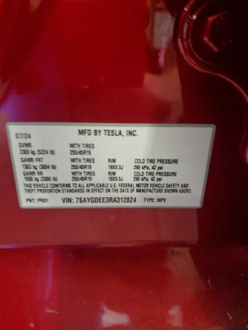 2024 TESLA MODEL Y 7SAYGDEE3RA312824