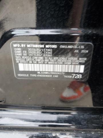 2024 MITSUBISHI MIRAGE SE ML32AWHJ7RH024173