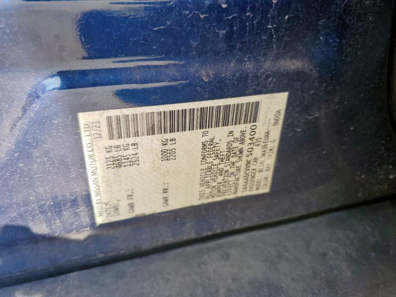 2022 NISSAN MAXIMA SV 1N4AA6CVXNC503400
