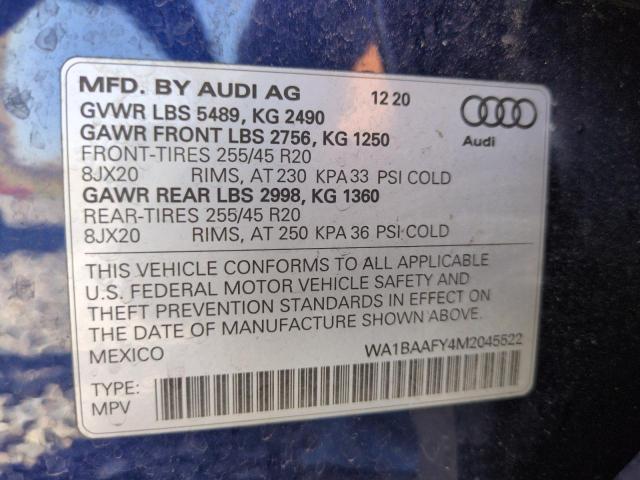 2021 AUDI Q5 PREMIUM - WA1BAAFY4M2045522