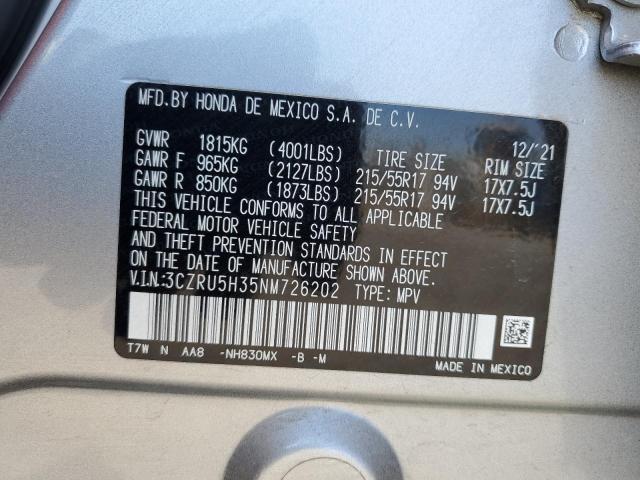 2022 HONDA HR-V LX 3CZRU5H35NM726202